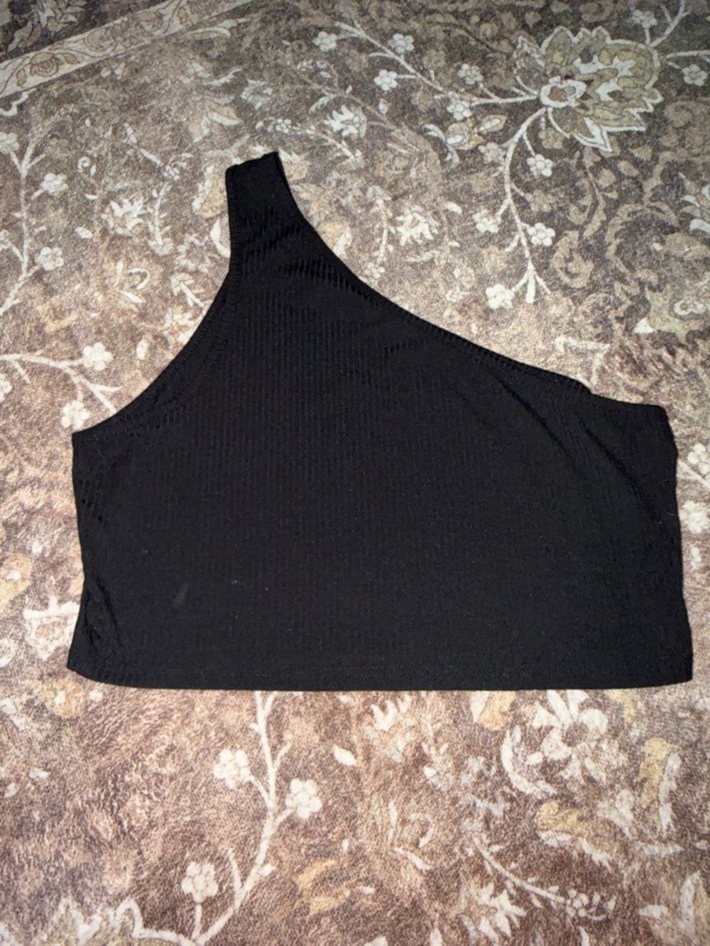 Women’s One-Shoulder Black Crop Top
